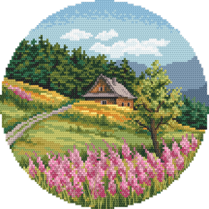 GC 10828 Cross stitch pattern on paper - Summer landscape