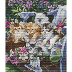 LS BU5026 Cross stitch kit - Purfect gardenning buddies