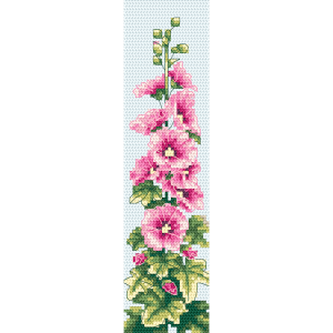 ZU 10842 Cross stitch kit - Bookmark with mallow