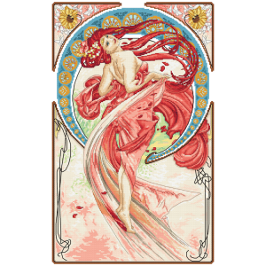 ZN 10770 Cross stitch tapestry kit - Dance by A. Mucha