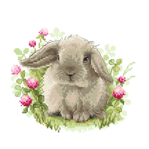 Z 10836 Cross stitch kit - Bunny in clover