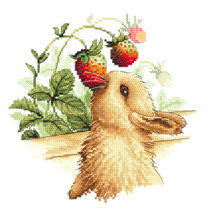 Z 10835 Cross stitch kit - Bunny with strawberries