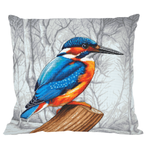 GU 10767-01 Gedruckte Kreuzstichvorlage - Kreuzstichkissen - Eisvogel auf der Jagd