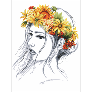 Z 10231 Cross stitch kit - Autumn lady