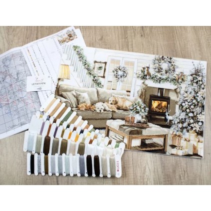 LS B2393 Cross stitch kit - Dreaming of a white Christmas
