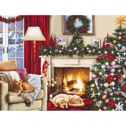LS B591 Cross stitch kit - Christmas interior