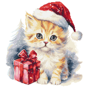 Z 10849 Cross stitch kit - Christmas kitty