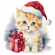 Cross stitch pattern for a phone - Christmas kitty