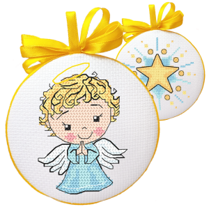 GU 10848 Printed cross stitch pattern - Christmas ball-disc with an angel III