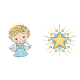 ZU 10848 Cross stitch kit - Christmas ball-disc with an angel III