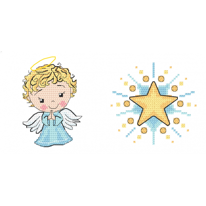 ZU 10848 Cross stitch kit - Christmas ball-disc with an angel III