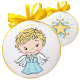 ZU 10848 Cross stitch kit - Christmas ball-disc with an angel III