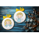 ZU 10848 Cross stitch kit - Christmas ball-disc with an angel III