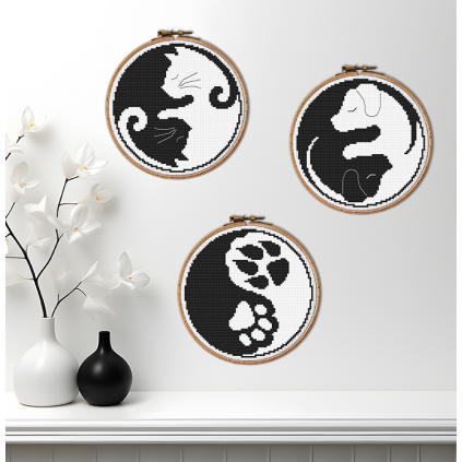 ZN 10775 Stickpackung vorgedruckt - Yin-Yang-Hund