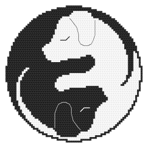 Z 10775 Cross stitch kit - Yin yang dog