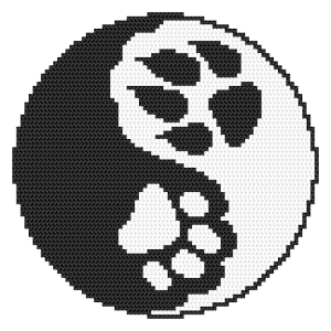 S 10774 Kreuzstichmuster für Smartphone - Yin-Yang-Pfoten