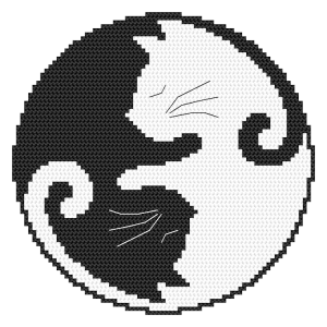 AN 10773 Tapestry Aida - Yin yang cat