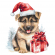 Cross stitch pattern for a phone - Christmas doggy