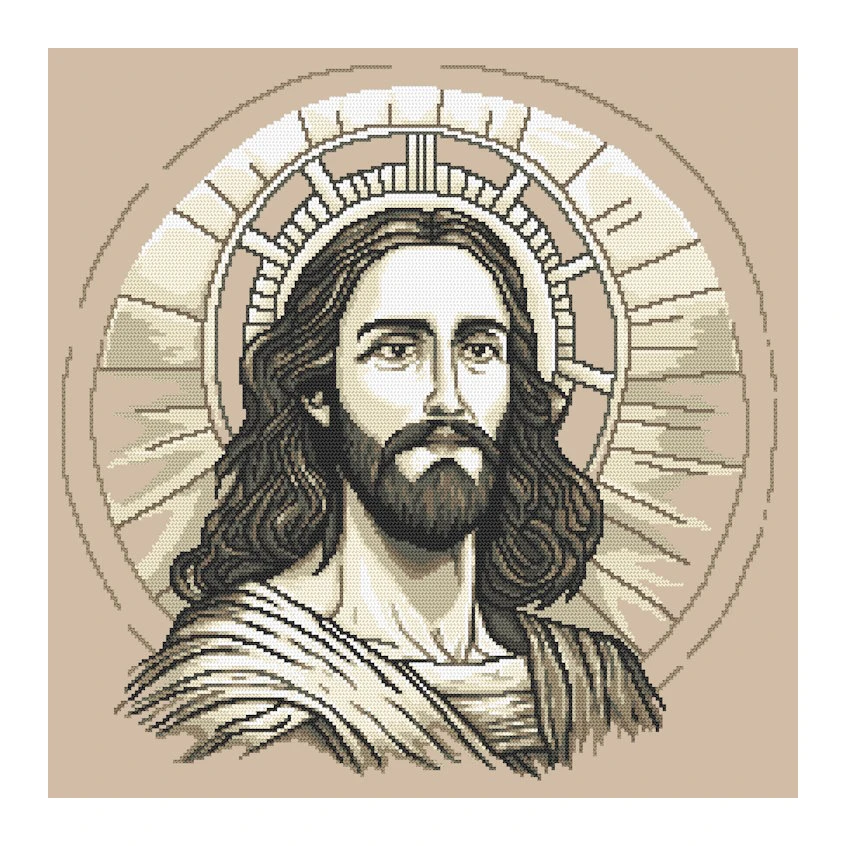 Kreuzstichvorlage für Smartphone - Majestätischer Jesus
