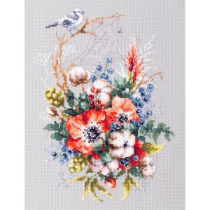 MN 210-301 Cross stitch kit - Poppy and cotton