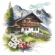 Kreuzstichmuster für Smartphone - Alpenhütte