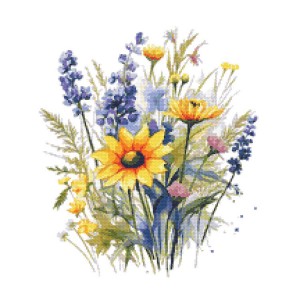 GC 10552 Printed cross stitch pattern - Flowers with lavender