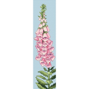 S 10859 Cross stitch pattern for a phone - Bookmark with foxglove