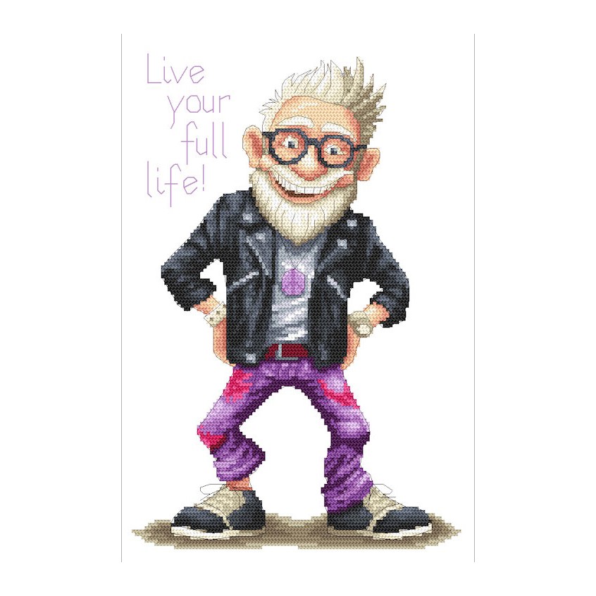 Cross stitch pattern for a phone - Cool grandpa
