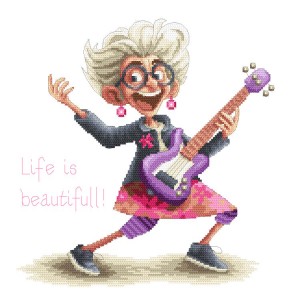 S 10785 Cross stitch pattern for a phone - Rock grandma