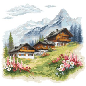 ZN 10789 Cross stitch tapestry kit - Alpine huts