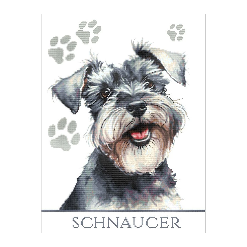 Kreuzstichmuster für Smartphone - Hund - Schnaucer
