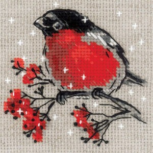 RIO 2132 Cross stitch kit with yarn - Winter guest