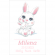 Cross stitch pattern for a phone - Birth certificate with bunnies - Girl