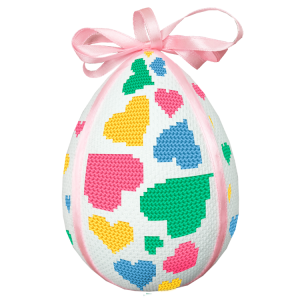 ZU 11006 Cross stitch kit - FEaster egg in hearts II