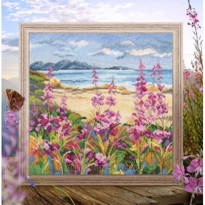 ZTM 976 Cross stitch kit - Flowers by a mountain lake