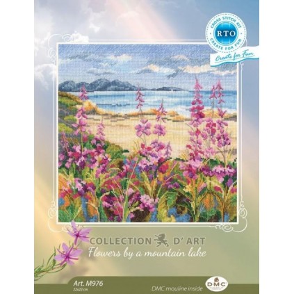 ZTM 976 Cross stitch kit - Flowers by a mountain lake