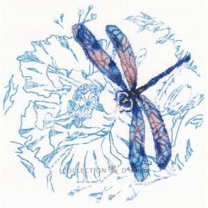 ZTM 70023 Cross stitch kit with printed background - Dance of dragonflies II