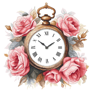 Z 11010 Cross stitch kit - Vintage rose clock