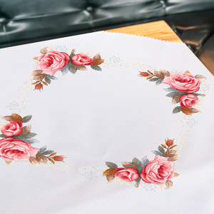 S 11022 Cross stitch pattern for a phone - Vintage rose tablecloth
