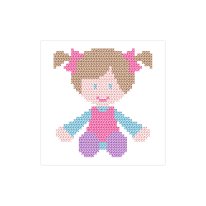 S 11025 Cross stitch pattern for a phone - Doll