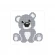 Kreuzstichmuster für Smartphone - Teddybär