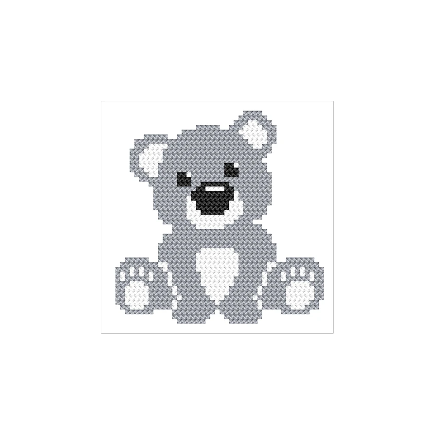 Kreuzstichmuster für Smartphone - Teddybär
