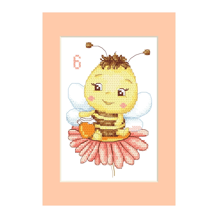Kreuzstichmuster für Smartphone - Karte - Biene mit Honig