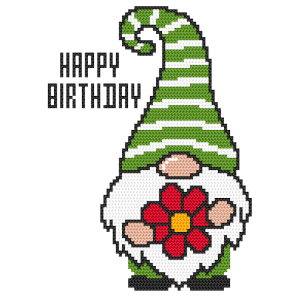 K 11016 Tapestry canvas - Gnome with a flower