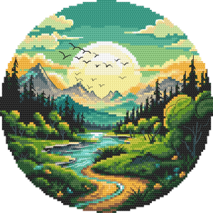 Z 10889 Cross stitch kit - Picturesque valley