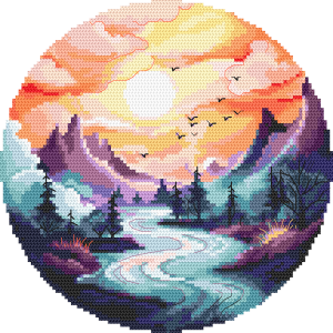 Z 10888 Cross stitch kit - Picturesque mountains