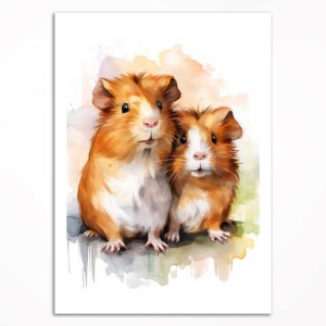 0199PL Poster - Brown guinea pigs