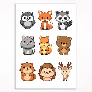 0112PL Poster - Forest animals