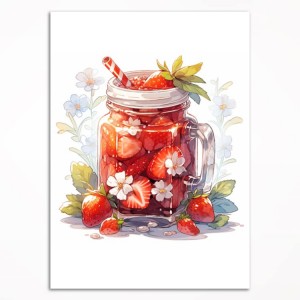 0144PL Poster - Strawberry compote
