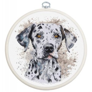 LS BC208 Cross stitch kit with embroidery hoop - The Dalmatinian